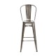 Monroe Gunmetal Barstool w Back - AC Party Rentals