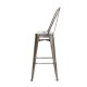 Monroe Gunmetal Barstool w Back (Side View) - AC Party Rentals