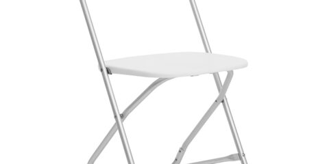 White Folding Chair Aluminum Frame - AC Party Rentals